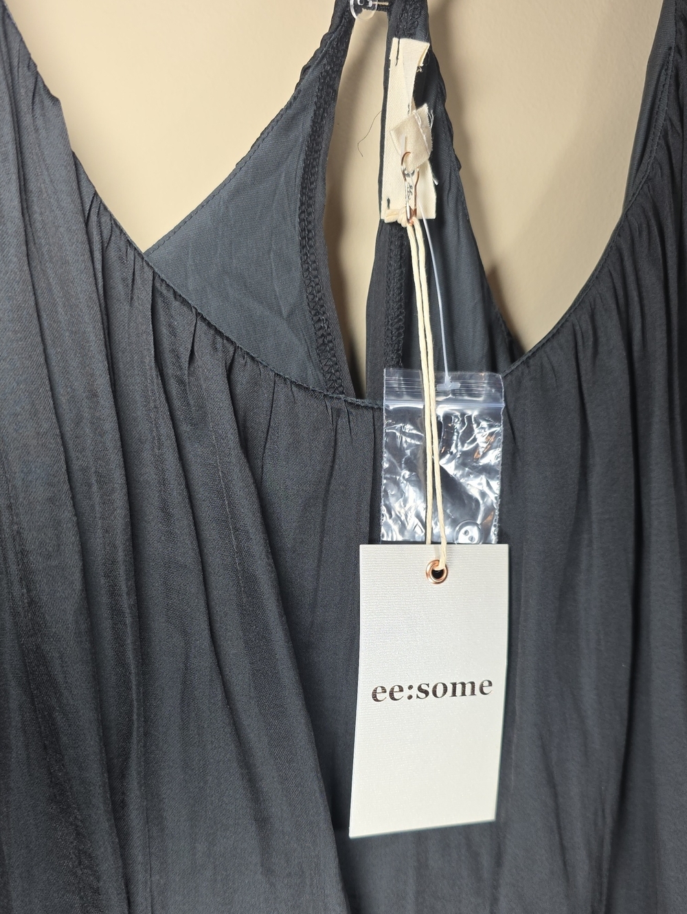 ee:some NWT Black Smocked Waist Romper Dress Boutique - Picture 6 of 9